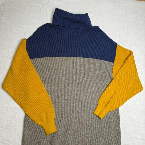 Free People Softly Sturctured Colorblock Turtleneck Sweater Cozy Relaxed S - Picture 8 of 8